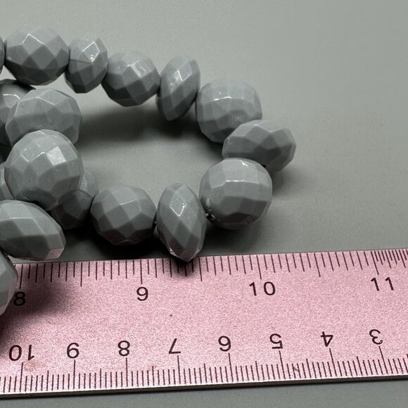 3/$30 Sugarfix Statement Necklace Gray Faceted Beads Chunky Beaded 20" - Picture 12 of 15